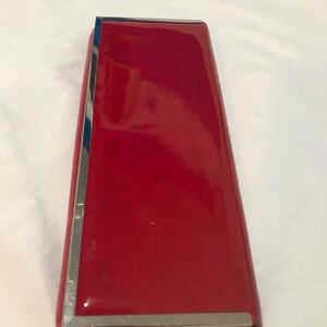 Red Clutch with Silver Accents